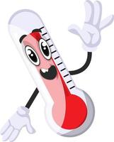 Thermometer saying hi, illustration, vector on white background.