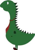 Funny dino, illustration, vector on white background.