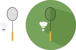 Badminton racket ,illustration, vector on white background.