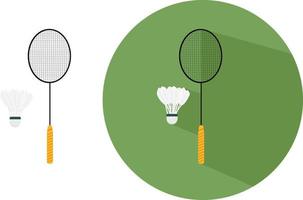 Raqueta de bádminton, ilustración, vector sobre fondo blanco.