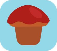 Red cupcake, illustration, vector on a white background.