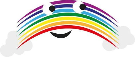 Happy rainbow, illustration, vector on a white background.