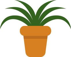 Spider plant in a pot, icon illustration, vector on white background