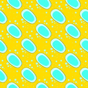 patrón de jabón, patrón sin costuras sobre fondo amarillo. vector