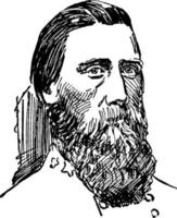 General John B. Hood, vintage illustration vector