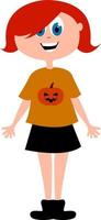 Shirt with pumpkin, illustration, vector on white background.