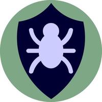 Shield with bug, illustration, vector on a white background.