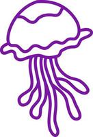 Medusa violeta, ilustración, vector sobre fondo blanco.