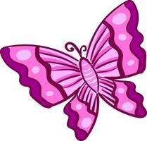 Pink butterfly, illustration, vector on white background.