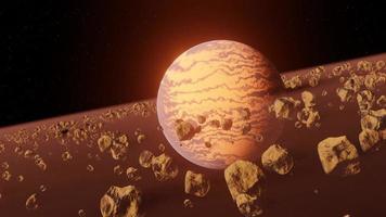 Animación 3D de planetas y meteoros. video