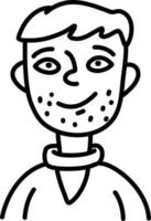 Boy with stubble, illustration, on a white background. vector