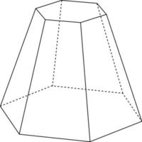 una pirámide hexagonal, ilustración antigua. vector