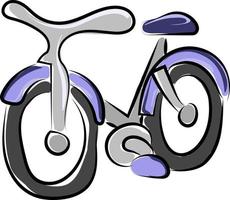 Small bicycle, illustration, vector on white background.