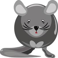 Gray mouse, illustration, vector on white background.