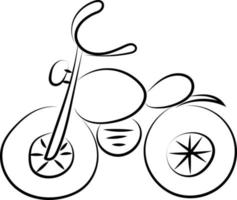 Motorcycle drawing, illustration, vector on white background.