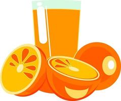 jugo de naranja, ilustración, vector sobre fondo blanco.