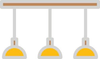 Three yellow lamp on the ceiling, illustration, on a white background. vector