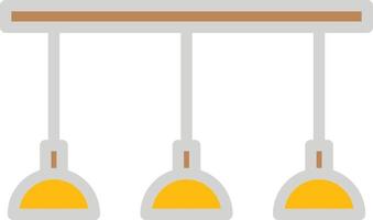 Three yellow lamp on the ceiling, illustration, on a white background. vector