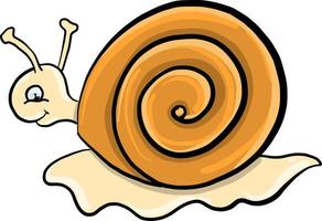 Slow snail, illustration, vector on white background