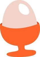 Breakfast boiled egg, illustration, vector on a white background.