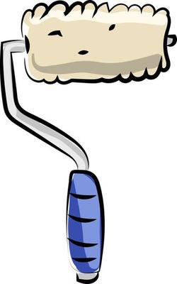 Paint roller, illustration, vector on white background