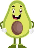 Ready avocado, illustration, vector on white background.