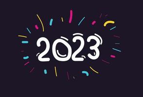 Vector hand drawn 2023 new year text