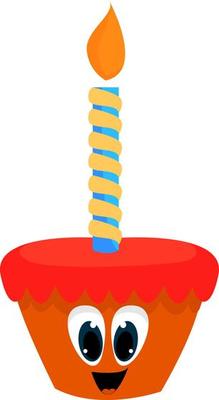 Little cake, illustration, vector on white background.