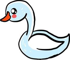 Cute baby swan, illustration, vector on white background.