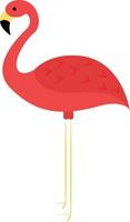 Red flamingo, illustration, vector on white background.