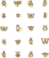 Types of bugs, illustration, vector, on a white background. vector