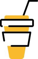 Coffee in plastic cup, illustration, vector on a white background.