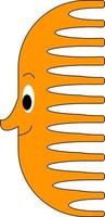 Orange hairbrush, illustration, vector on white background
