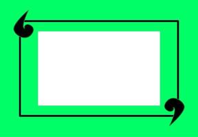 Quote speech bubble blank frame templates. Isolated textbox. Citation empty speech bubbles. Green color background. Rectangle shape. Social media template, web banner, copy space, memo, reminder, note vector