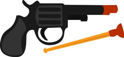 Toy pistol, illustration, vector on white background.