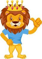 Happy lion, illustration, vector on white background.