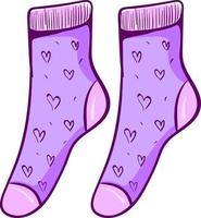 Purple socks, illustration, vector on white background