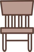 Brown sitting chair, illustration, vector on a white background.