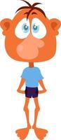 Boy with a big nose and feet,illustration,vector on white background vector