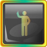 Standing man grey vector icon illustration with colorful details on white background