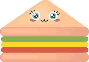 Cute sandwich, illustration, vector on white background.