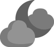 Grey weather moon, illustration, vector on a white background.