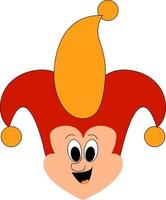 Silly jester, illustration, vector on white background.