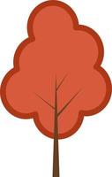 árbol con hojas rojas, ilustración, sobre un fondo blanco. vector