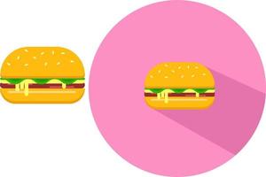 Big hamburger ,illustration, vector on white background.