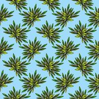 Miniature leaves,seamless pattern on blue background. vector