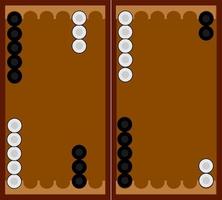 Juego de backgammon, ilustración, vector sobre fondo blanco.