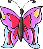 Colorful butterfly, illustration, vector on white background