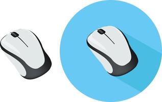 White computer mouse ,illustration, vector on white background.