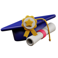 3d illustration of toga hat college education icon png